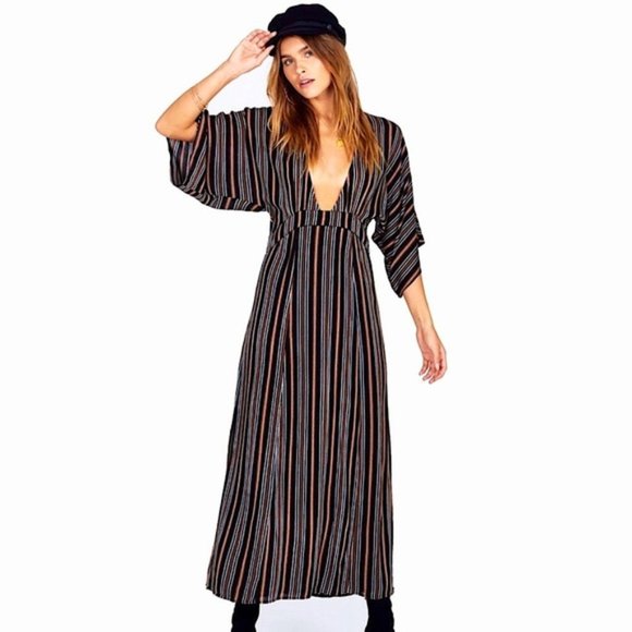 Amuse Society Forever And A Day Striped V-Neck Maxi Dress - Picture 3 of 16
